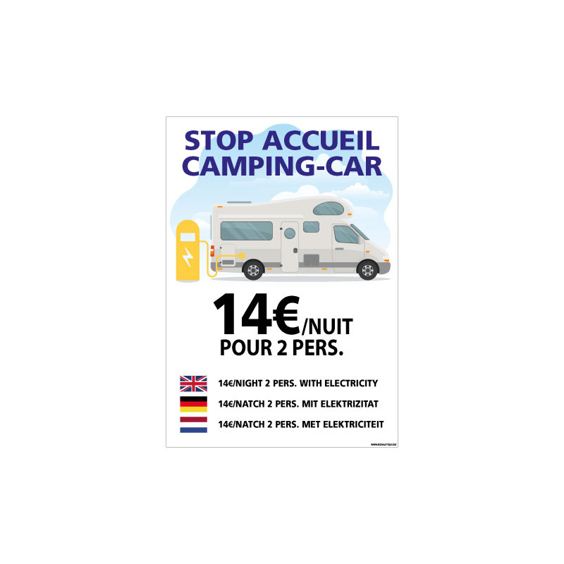 PANNEAU STOP ACCUEIL CAMPING-CAR (H0452)