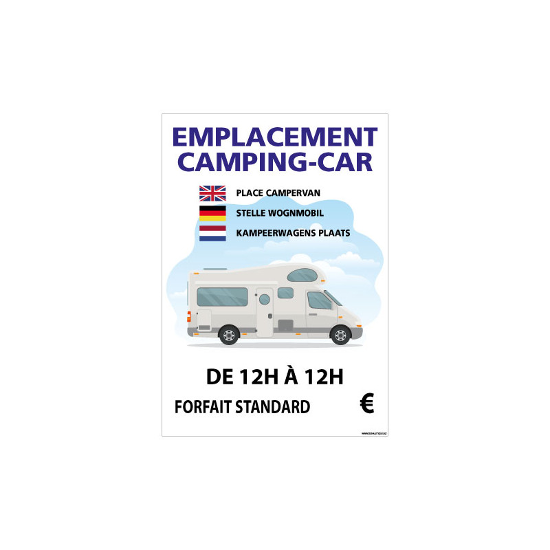 PANNEAU EMPLACEMENT CAMPING-CAR PERSONNALISABLE (H0453)