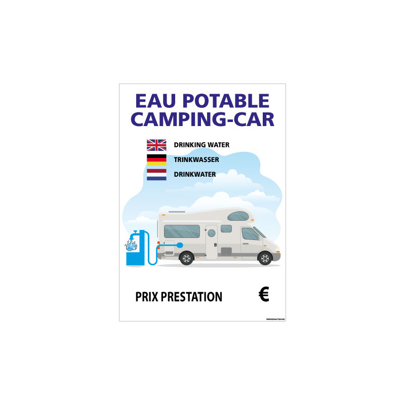 PANNEAU EAU POTABLE CAMPING-CAR PERSONNALISABLE (H0454)