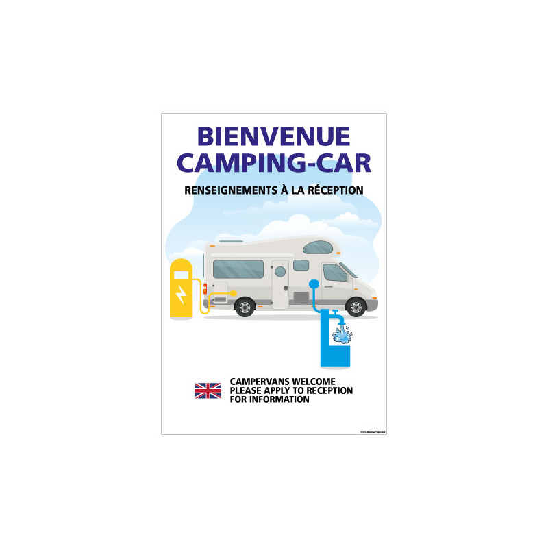PANNEAU BIENVENUE AU CAMPING-CAR (H0456) PANNEAU BIENVENUE AU CAMPING-CAR (H0456)