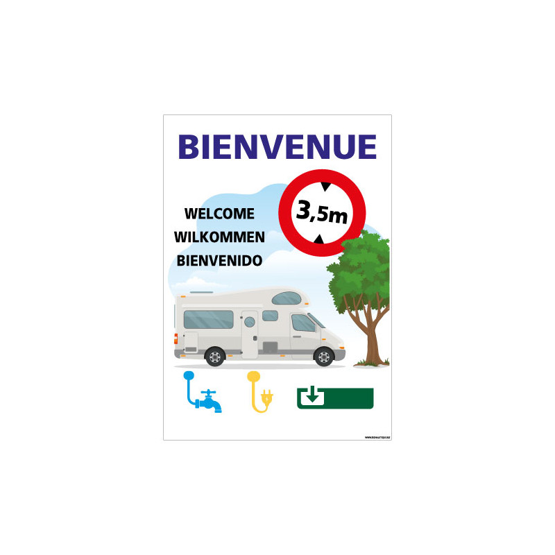 PANNEAU BIENVENUE - AIRE POUR CAMPING-CAR (H0457)