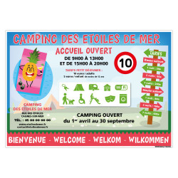 PANNEAU PERSONNALISABLE DE VOTRE ACCUEIL DE CAMPING (H0505-PERSO)