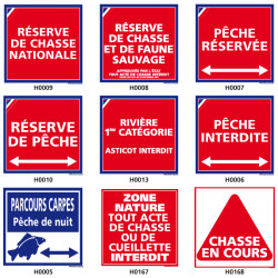 Panneau Signaletique zone de chasse et pêche