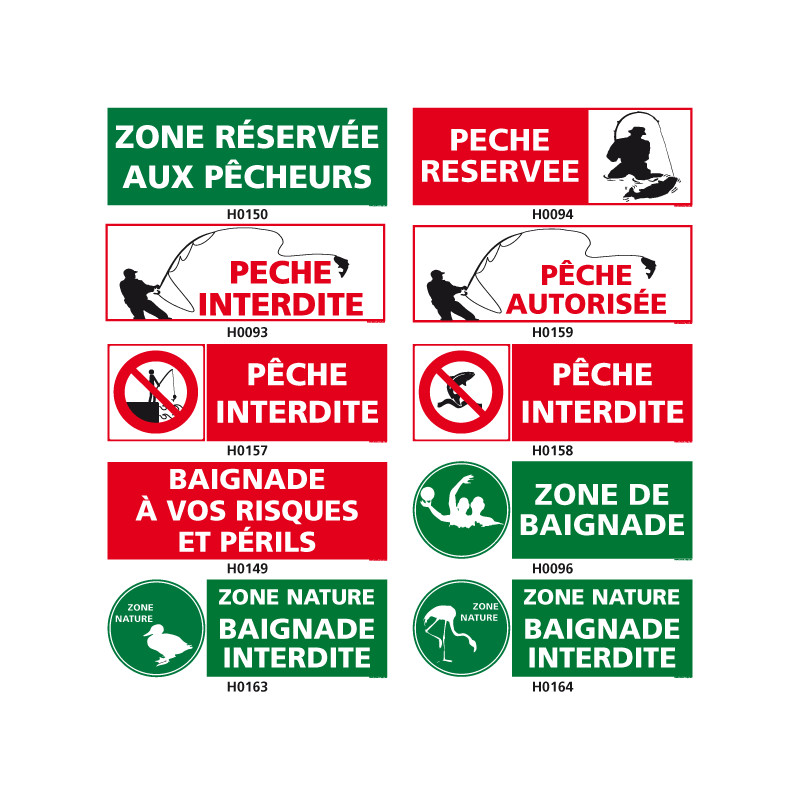 Panneau de Signalisation pour la pêche Panneau de Signalisation pour la pêche