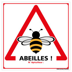 PANNEAU ATTENTION AUX ABEILLES (H0339)