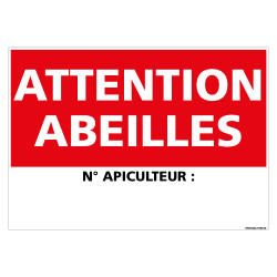 PANNEAU ATTENTION ABEILLES (H0341)