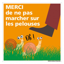 PANNEAU MERCI DE NE PAS MARCHER SUR LES PELOUSES (H0355)