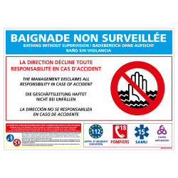 PANNEAU BAIGNADE NON SURVEILLEE (D0720)