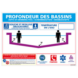 PLAQUE PROFONDEUR DES PISCINES PERSONNALISABLE (D0721-T-PERSO)