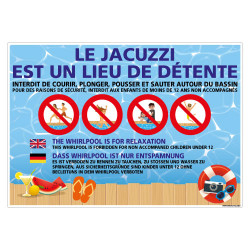 PANNEAU LE JACUZZI EST UN LIEU DE DETENTE (H0464)