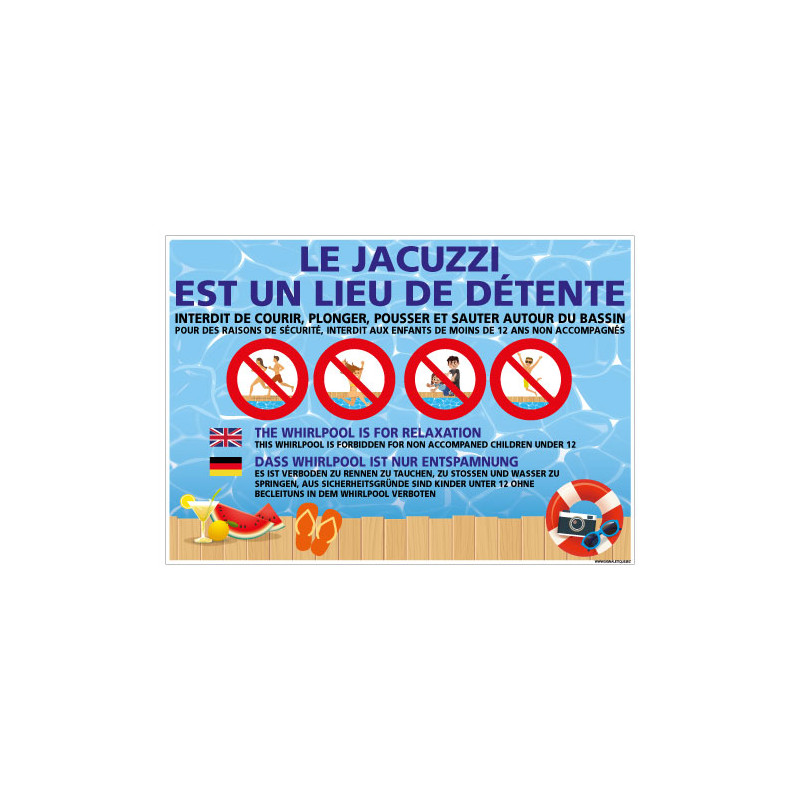 PANNEAU LE JACUZZI EST UN LIEU DE DETENTE (H0464) PANNEAU LE JACUZZI EST UN LIEU DE DETENTE (H0464)