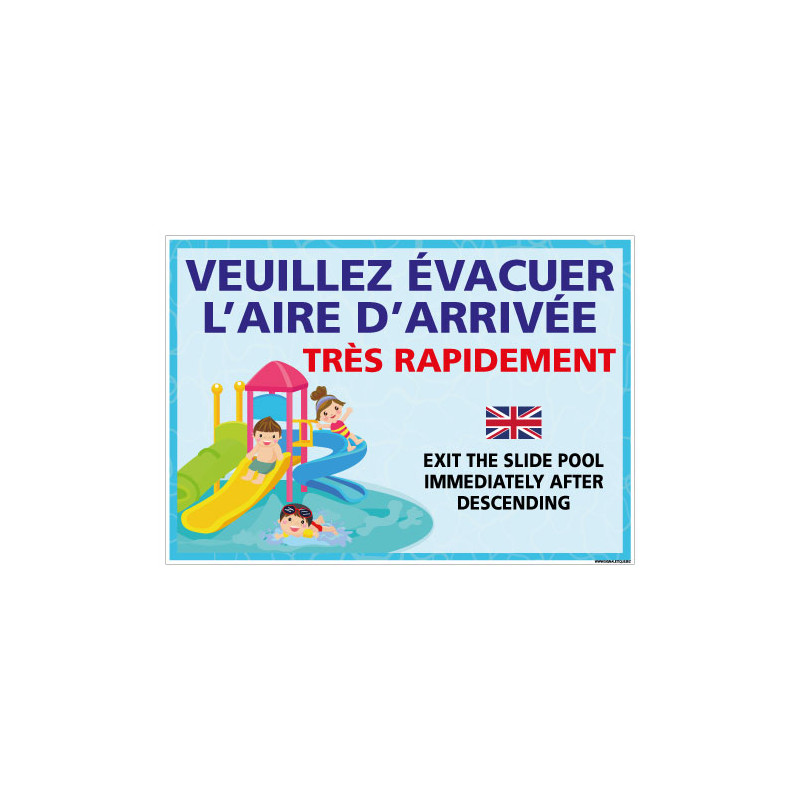 PANNEAU VEUILLEZ EVACUER L'AIRE D'ARRIVEE (H0467)