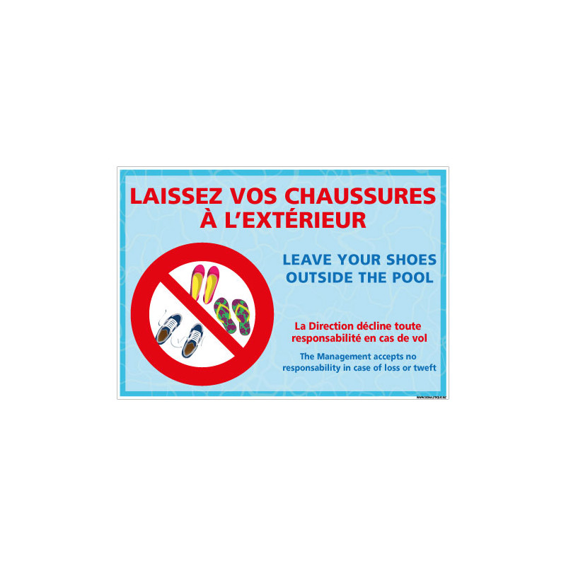 PANNEAU LAISSEZ VOS CHAUSSURES L'EXTERIEUR (H0471) PANNEAU LAISSEZ VOS CHAUSSURES L'EXTERIEUR (H0471)