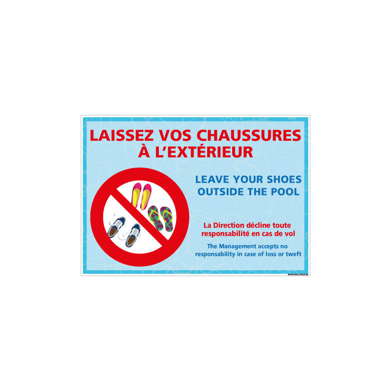 PANNEAU LAISSEZ VOS CHAUSSURES L'EXTERIEUR (H0471)