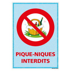 PANNEAU PIQUE-NIQUES INTERDITS (H0478)