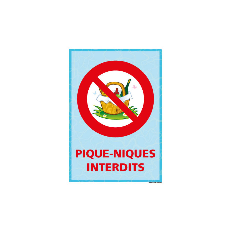 PANNEAU PIQUE-NIQUES INTERDITS (H0478) PANNEAU PIQUE-NIQUES INTERDITS (H0478)