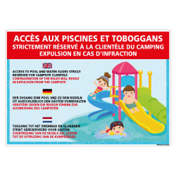 PANNEAU ACCES AUX PISCINES ET TOBOGGANS (H0485)