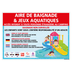 PANNEAU AIRE DE BAIGNADE & JEUX AQUATIQUES (H0489)