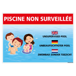 PANNEAU PISCINE NON SURVEILLEE (H0494)