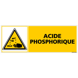 Panneau de danger horizontal acide phosphorique - Virages