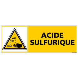 Panneau de danger vertical acide sulfurique - Virages