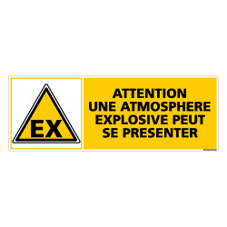 Panneau ATTENTION ATMOSPHERE EXPLOSIVE PEUT SE PRESENTER (C0265)