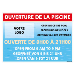 PANNEAU PERSONNALISER POUR LES OUVERTURE DE LA PISCINE (H0499-PERSO)