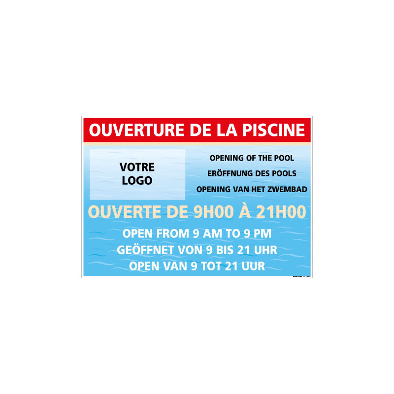 PANNEAU PERSONNALISER POUR LES OUVERTURE DE LA PISCINE (H0499-PERSO)