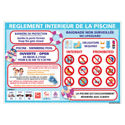 PANNEAU REGLEMENT INTERIEUR DE LA PISCINE PERSONNALISABLE (H0500-PERSO)