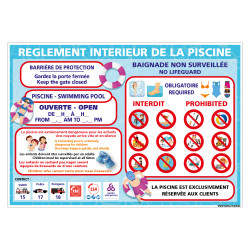 PANNEAU REGLEMENT INTERIEUR DE LA PISCINE PERSONNALISABLE (H0500-PERSO)