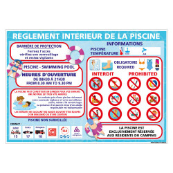 PANNEAU PERSONNALISABLE DU REGLEMENT INTERIEUR DE LA PISCINE (H0501-PERSO)