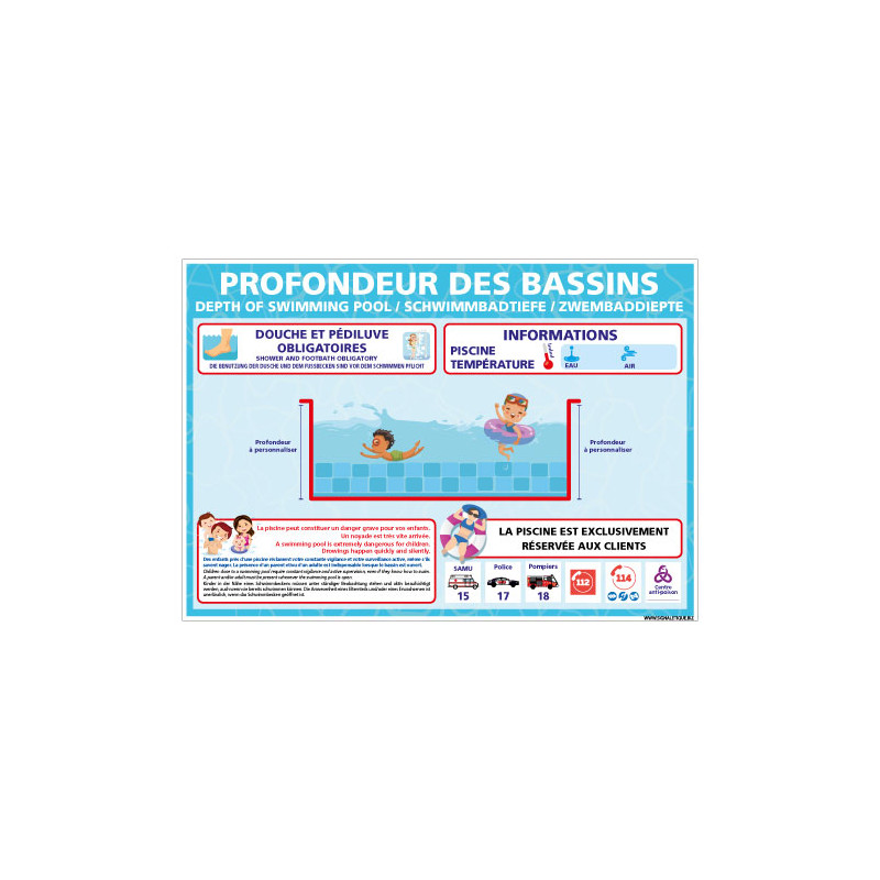 PANNEAU PROFONDEUR DES BASSINS PLATS PERSONNALISER (H0506-PERSO)