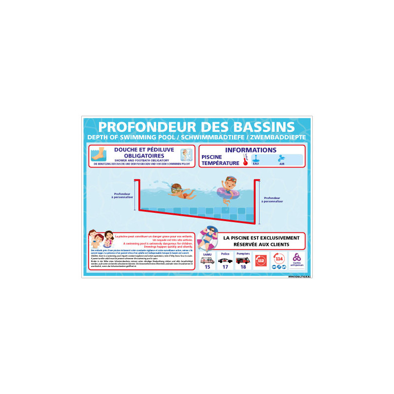 PANNEAU PROFONDEURS DES BASSINS DE PISCINE PERSONNALISABLE (H0507-PERSO) PANNEAU PROFONDEURS DES BASSINS DE PISCINE PERSONNALISABLE (H0507-PERSO)