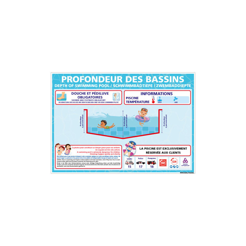PANNEAU PROFONDEURS DES BASSINS A PERSONNALISER (H0508-PERSO) PANNEAU PROFONDEURS DES BASSINS A PERSONNALISER (H0508-PERSO)