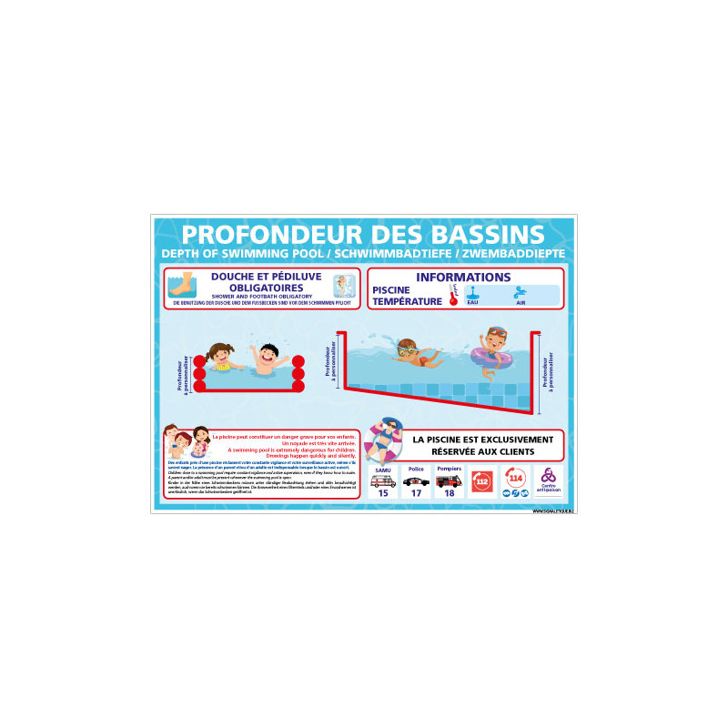 PANNEAU PERSONNALISABLE PROFONDEUR DES BASSINS (H0509-PERSO) PANNEAU PERSONNALISABLE PROFONDEUR DES BASSINS (H0509-PERSO)