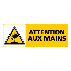 PANNEAU DANGER ATTENTION AUX MAINS (C0267)