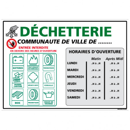 Panneau De Recyclage Pour Déchetterie - PVC 1,5 Mm - 300 X 420 Mm - Signalétique.biz (Fabriqué En France)