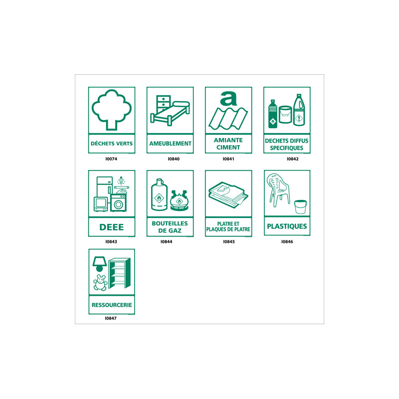 Panneau de Signalisation recyclage (bouteilles de gaz, pl‚tre, déchets verts) Panneau de Signalisation recyclage (bouteilles de gaz, pl‚tre, déchets verts)