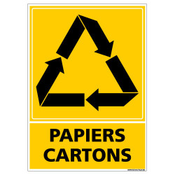 PANNEAU RECYCLAGE PAPIERS CARTONS (I0856)