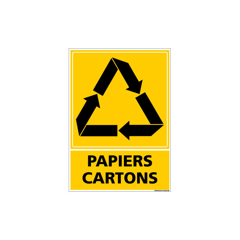 PANNEAU RECYCLAGE PAPIERS CARTONS (I0856)