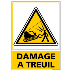 PANNEAU DANGER DAMAGE A TREUIL (C1445)