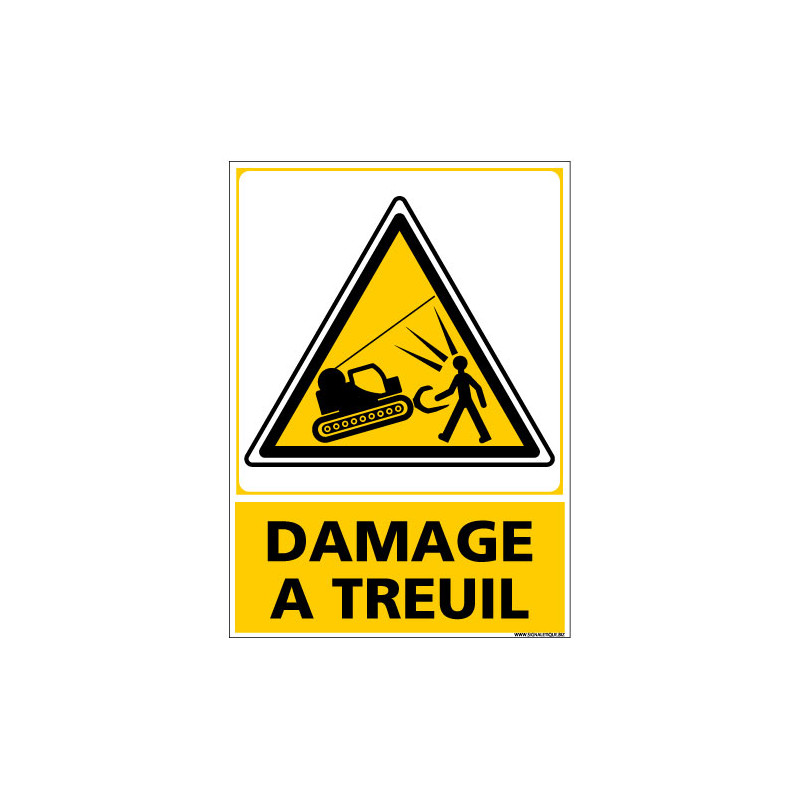 PANNEAU DANGER DAMAGE A TREUIL (C1445) PANNEAU DANGER DAMAGE A TREUIL (C1445)