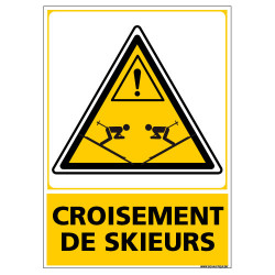 PANNEAU DANGER CROISEMENT DE SKIEURS (C1448)