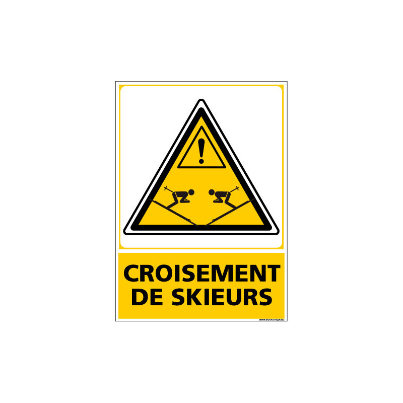 PANNEAU DANGER CROISEMENT DE SKIEURS (C1448)