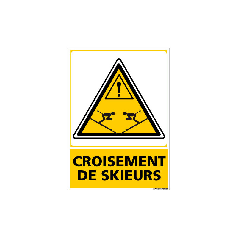 PANNEAU DANGER CROISEMENT DE SKIEURS (C1448) PANNEAU DANGER CROISEMENT DE SKIEURS (C1448)