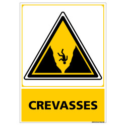 PANNEAU ATTENTION CREVASSES (C1452)