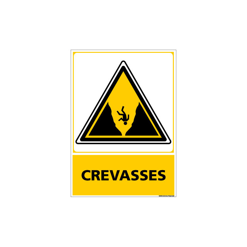 PANNEAU ATTENTION CREVASSES (C1452)