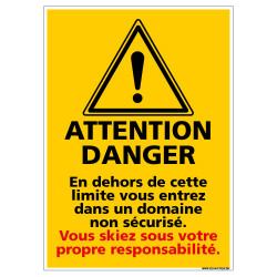 PANNEAU ATTENTION DOMAINE NON SECURISE (C1456)