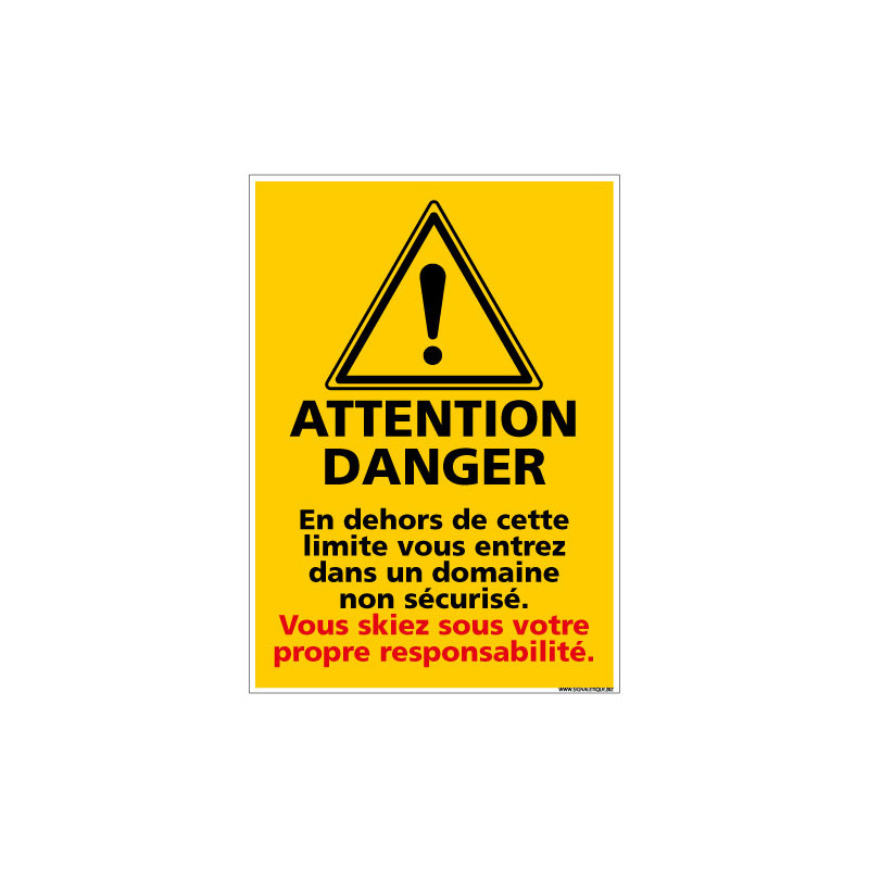 PANNEAU ATTENTION DOMAINE NON SECURISE (C1456) PANNEAU ATTENTION DOMAINE NON SECURISE (C1456)