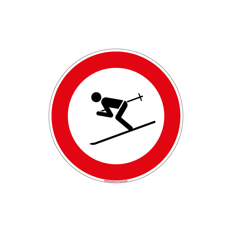 PANNEAU INTERDIT DE SKIER (D0593) PANNEAU INTERDIT DE SKIER (D0593)